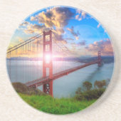 Golden Gate Sunrise Zandsteen Onderzetter (Voorkant)