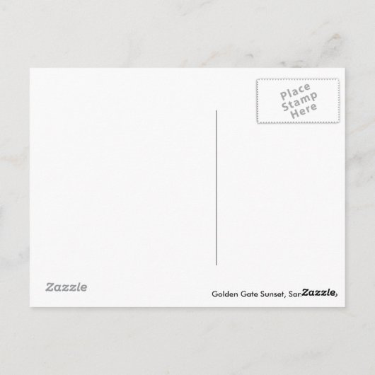 Golden Gate Sunset Briefkaart (Achterkant)