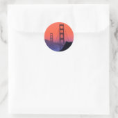Golden Gate Sunset Ronde Sticker (Tas)