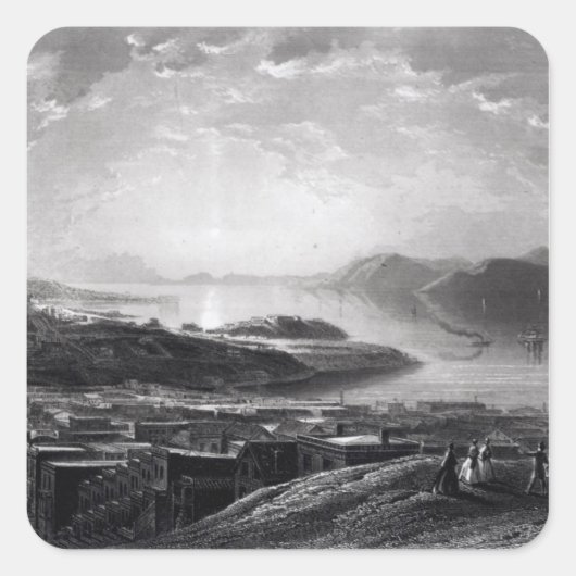 Golden Gate uit Telegraph Hill Vierkante Sticker (Voorkant)