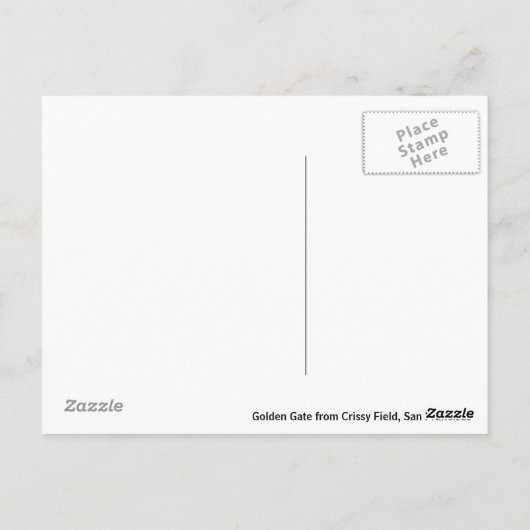 Golden Gate van Crissy Field Briefkaart (Achterkant)