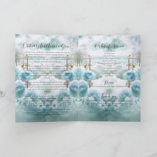 Golden Gates of Heaven Memorial Begrafenisprogramm Programma (Binnen)