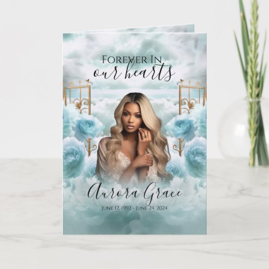 Golden Gates of Heaven Memorial Begrafenisprogramm Programma (Voorkant)