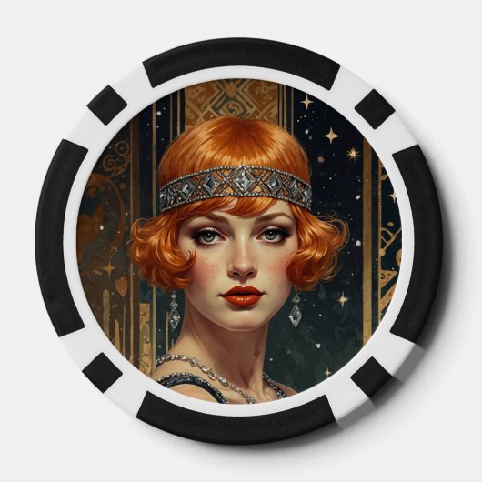 Golden Gatsby Glamour Poker Chips (Achterkant)