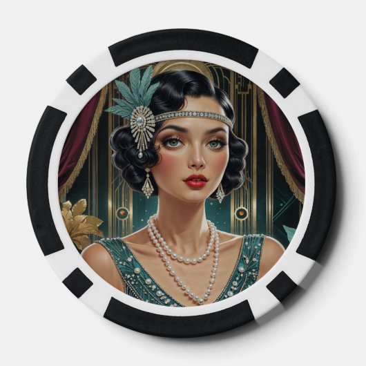 Golden Gatsby Glamour Poker Chips (Achterkant)