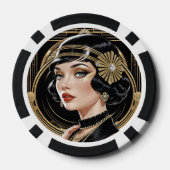 Golden Gatsby Glamour Poker Chips (Achterkant)