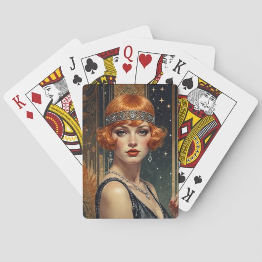 Golden Gatsby Glamour Pokerkaarten (Achterkant)