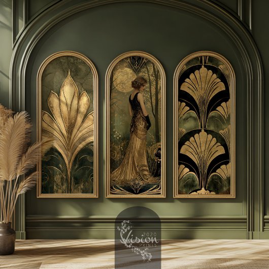 Golden Gatsby Hour Art Deco Zwaar Gewicht Decoupag Inpakpapier Vel