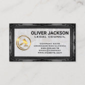 Golden Gavel Law Logo | Klassiek Frame | Steen Visitekaartje (Voorkant)