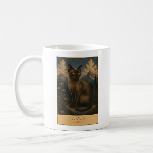 Golden Gaze: Birmese Kat Koffiemok (Links)