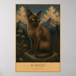 Golden Gaze: Birmese Kat Poster