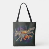 Golden Gaze en vangen een droomwolf Tote Bag (Achterkant)