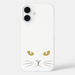 Golden Gaze: Minimalist Cat Face Glow Hoesje