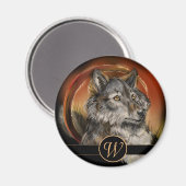 Golden Gaze Wolf Magneet (Voorkant / Achterkant)
