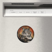 Golden Gaze Wolf Magneet (Insitu (Vaatwasser))