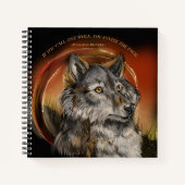 Golden Gaze Wolf Notitieboek (Voorkant)