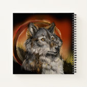 Golden Gaze Wolf Notitieboek (Achterkant)