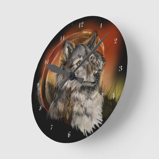 Golden Gaze Wolf Ronde Klok (Hoek)
