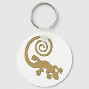 Golden Gecko   Maak uw eigen achtergrond Sleutelhanger