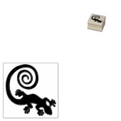 Golden Gecko met Spiral Tail Rubberstempel (Gestempeld)