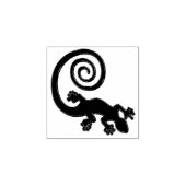 Golden Gecko met Spiral Tail Rubberstempel (Afrduk)