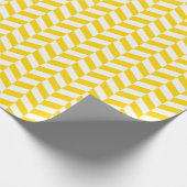 Golden Geel en White Herringbone Wrapping Paper Cadeaupapier (Hoek)