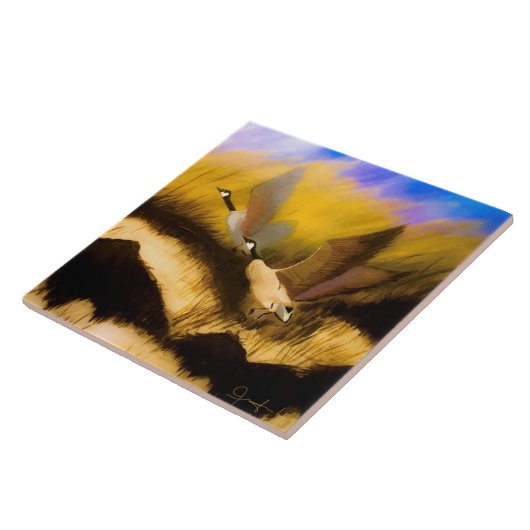 Golden Geese Tegeltje (Zijkant)