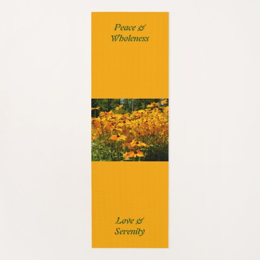 Golden gele bloemen, je eigen afbeelding en tekst yogamat (Voorkant)