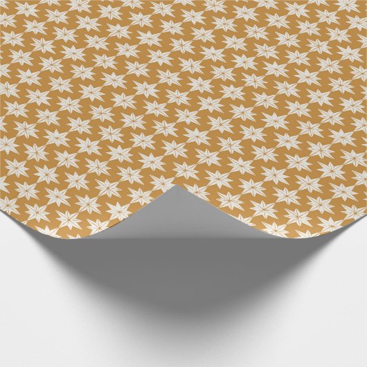 Golden gele geometrische sterren Minimale kerstdag Cadeaupapier (Hoek)
