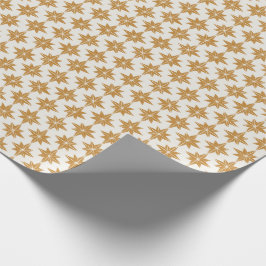 Golden gele geometrische sterren Minimale Kerstmis Cadeaupapier