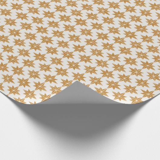 Golden gele geometrische sterren Minimale Kerstmis Cadeaupapier (Hoek)