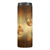 Golden gele kerstblazen met aangepaste naam thermosbeker (Achterkant)