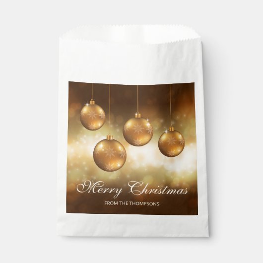 Golden gele kerstblazen met aangepaste tekst bedankzakje (Voorkant)