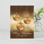 Golden gele kerstblazen met aangepaste tekst feestdagenkaart (Staand voorkant)