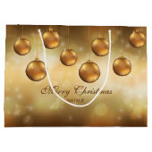 Golden gele kerstblazen met aangepaste tekst groot cadeauzakje (Achterkant)