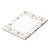 Golden Gele Snowflakes Patroon & Aangepaste Tekst Notitieblok (Linkerzijde)
