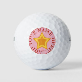 Golden gele sterrenkamer om je te personaliseren golfballen