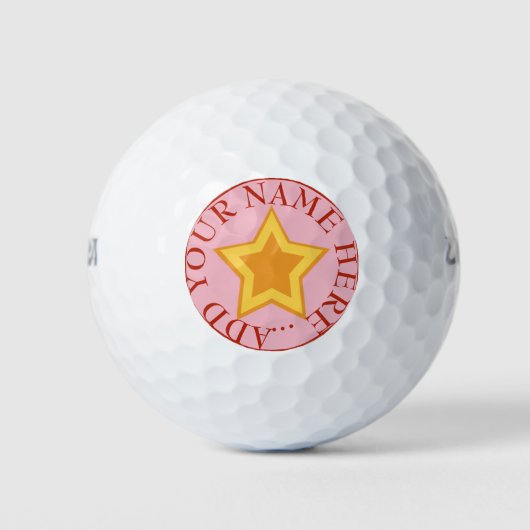 Golden gele sterrenkamer om je te personaliseren golfballen (Voorkant)