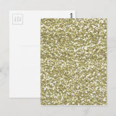 GOLDEN GELLOW WHITE SEQUINS GLITTER TEXTURE TEMPLA BRIEFKAART (Voorkant / Achterkant)