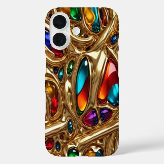 Golden Gem #9 - iPhone 16 Hoesjes (Achterkant)