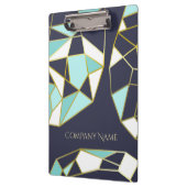 Golden Gem-contouren | Navy Blue en Turquoise Klembord (Links)