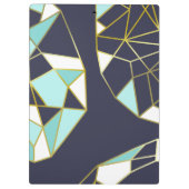 Golden Gem-contouren | Navy Blue en Turquoise Klembord (Achterkant)