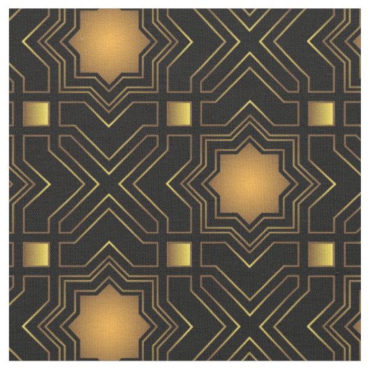 Golden Geo Stars Stof (Close Up)