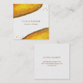 Golden Geode | Waterverf Vierkante Visitekaartje (Voorkant / Achterkant)