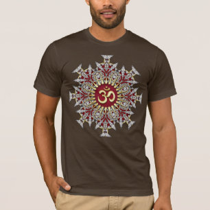 Golden GeoGems Mandala Om teken Shirt