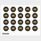 Golden Geometric Abstract Ronde Sticker (Vel)