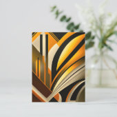 Golden Geometric Abstracte kunst Briefkaart (Staand voorkant)