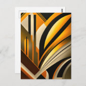 Golden Geometric Abstracte kunst Briefkaart (Voorkant / Achterkant)