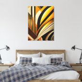 Golden Geometric Abstracte kunst Canvas Afdruk (Insitu (Slaapkamer))