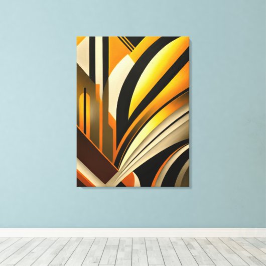 Golden Geometric Abstracte kunst Canvas Afdruk (Insitu (Houten vloer))